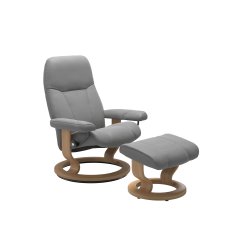 Stressless Quickship Consul Chair with Footstool