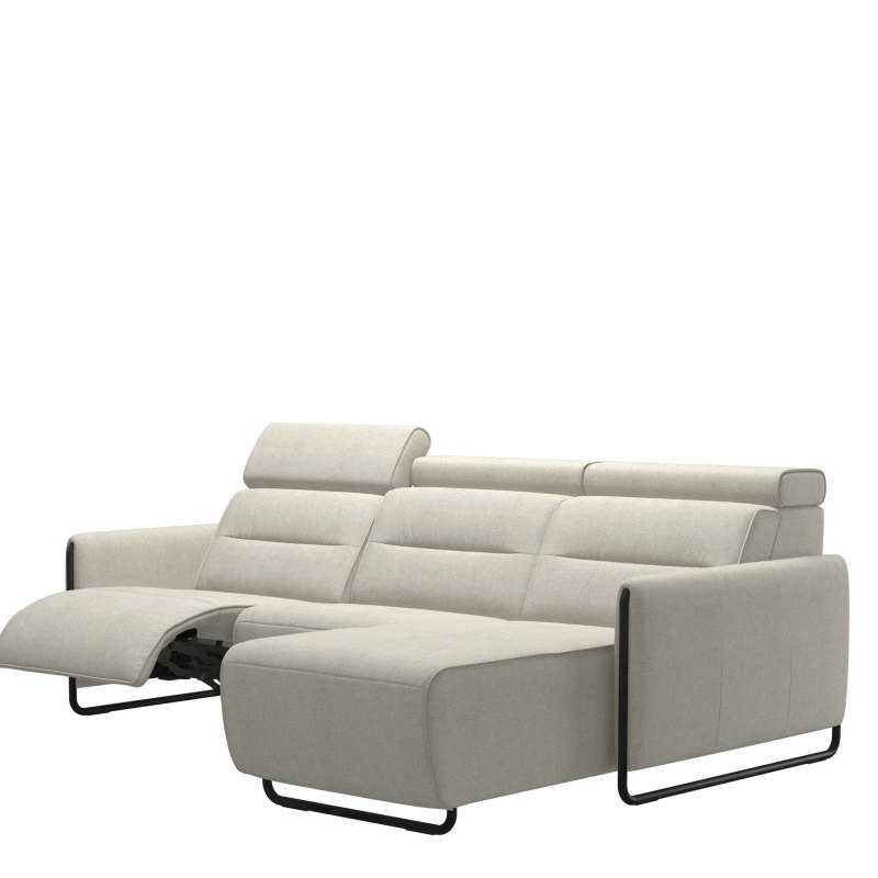 Stressless Stressless Emily 2 Seater, Power Left, Medium Longseat Right, with Steel Arms in Fabric