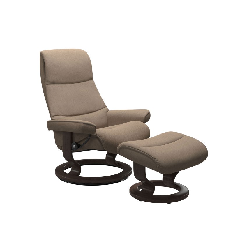 Stressless Stressless View in Fabric, Classic Base with Footstool