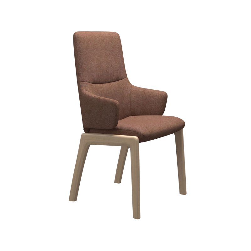 Stressless Stressless Mint High Back Dining Chair with Arms and D100 Legs in Fabric