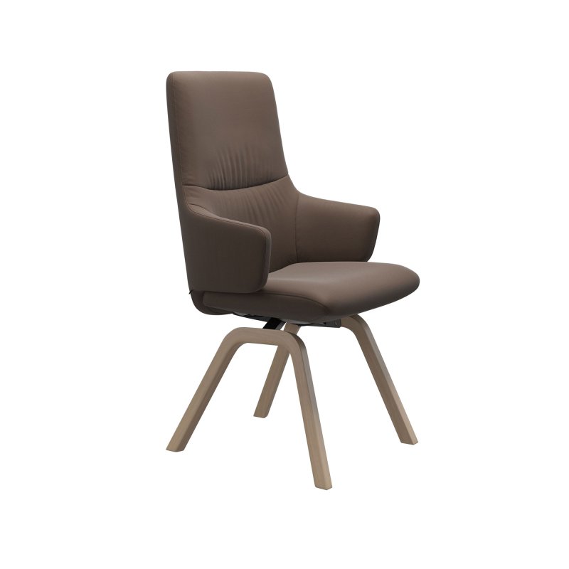 Stressless Stressless Mint High Back Dining Chair with Arms and D200 Legs in Leather