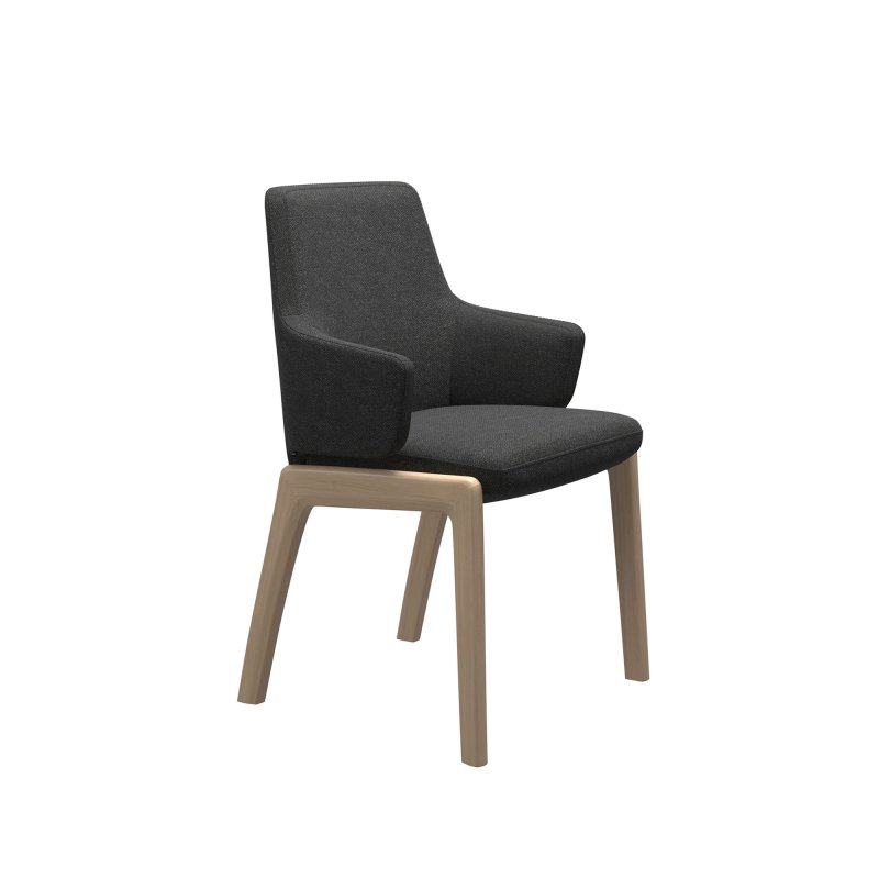 Stressless Stressless Vanilla Low Back Dining Chair with Arms and D100 Legs in Fabric