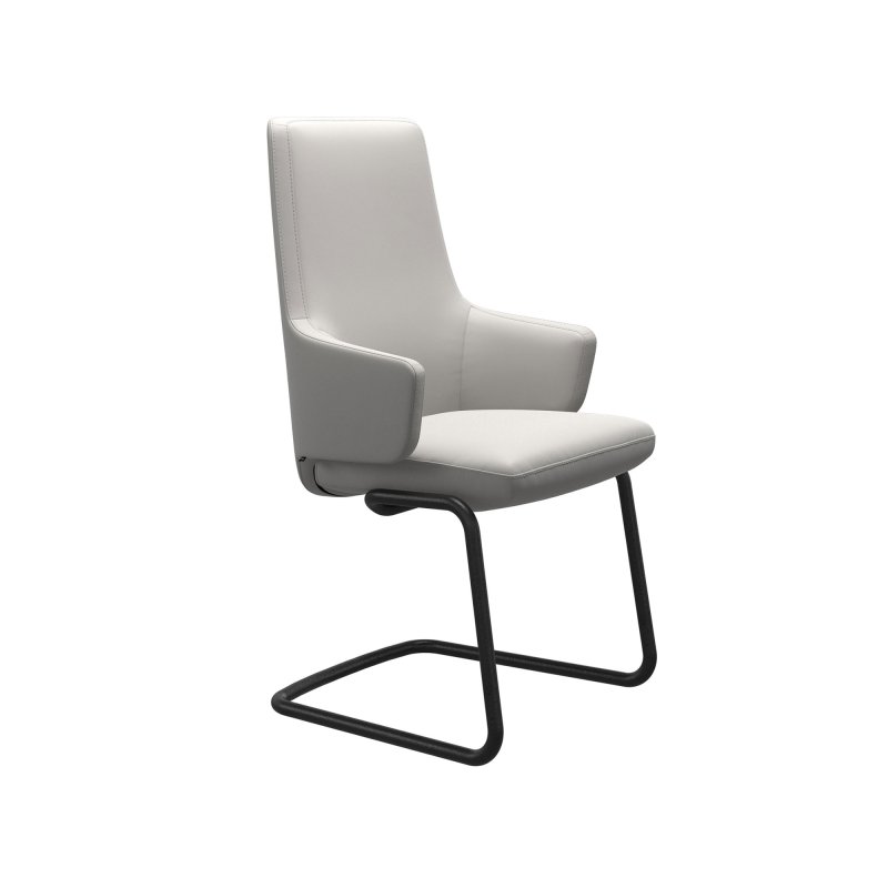 Stressless Stressless Vanilla High Back Dining Chair with Arms and D400 Legs in Leather