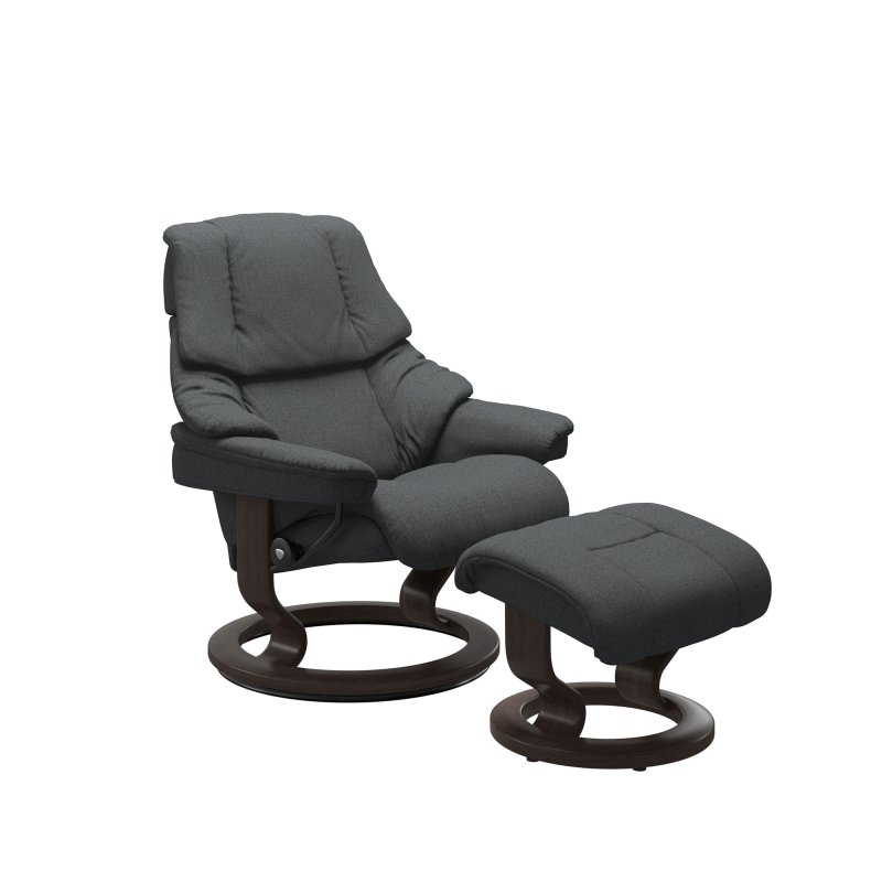 Stressless Stressless Reno Chair in Fabric, Classic Base with Footstool