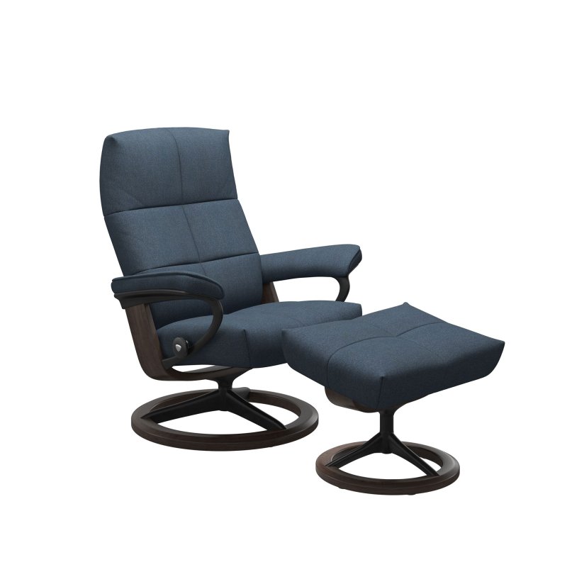 Stressless Stressless David Chair in Fabric, Signature Base with Footstool