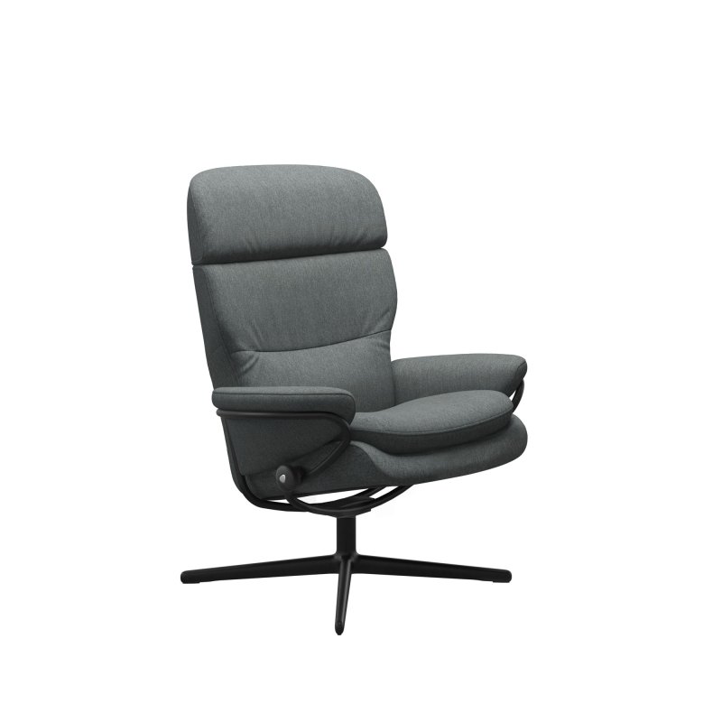 Stressless Stressless Rome Chair with Adjustable Headrest in Fabric, Urban Cross Base