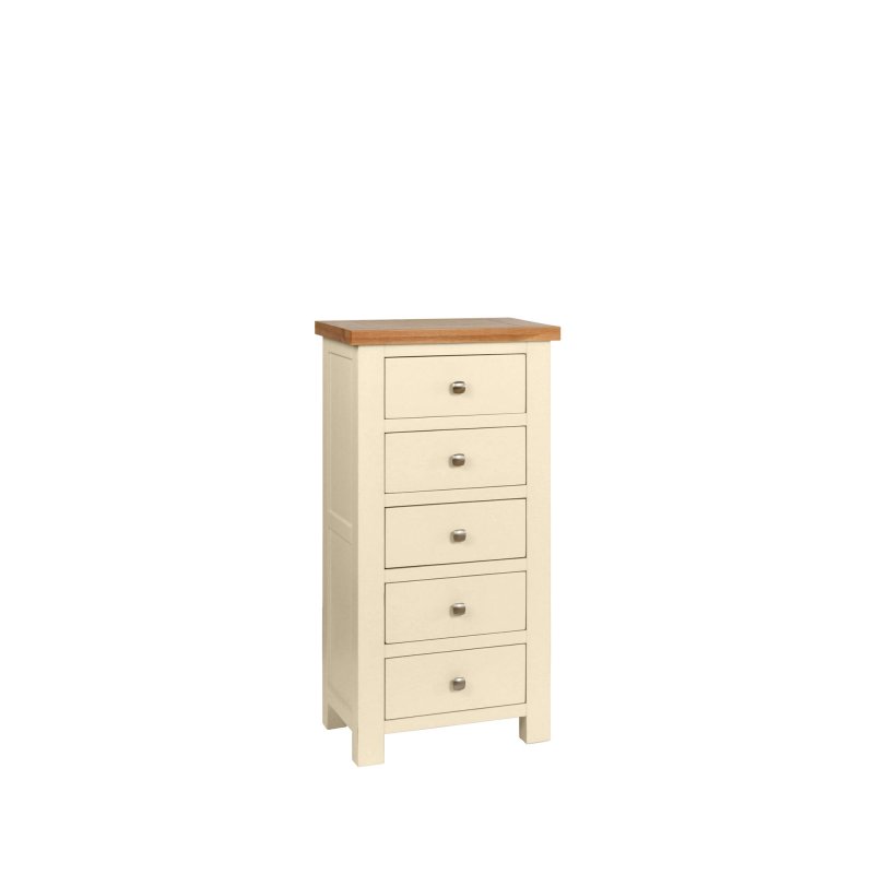 H Collection Arundel Ivory 5 Drawer Tall Chest