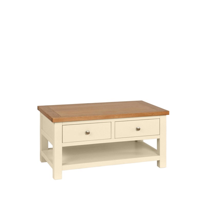 H Collection Arundel Ivory Coffee Table With 2 Drawers