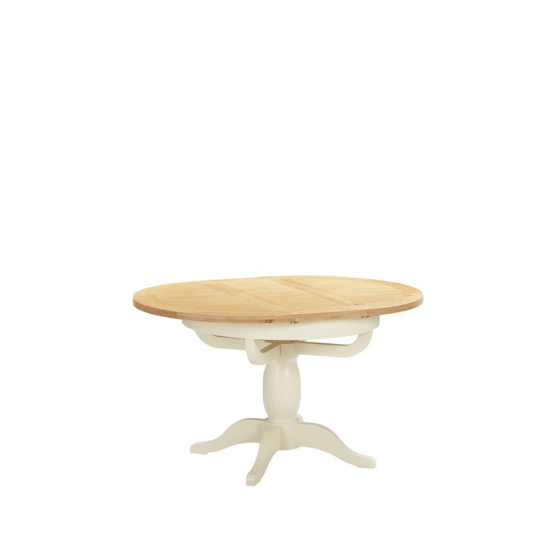 H Collection Arundel Ivory Round Extending Pedestal Dining Table