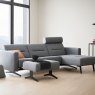 Stressless Stressless Stella 2.5 Seater with Large Longseat LHF, with Upholstered Arms in Leather