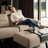 Stressless Stressless Stella 1 Seater with Medium Longseat RHF, with Wood Arms in Fabric