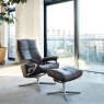 Stressless Stressless David Chair in Leather, Cross Base with Footstool