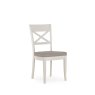 Bentley Designs Montreux Washed Oak and Soft Grey X Back Chair - Ivory Bonded Leather (Pair)