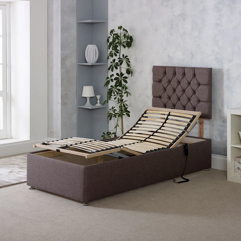 Adjust-A-Bed give you varied and versatile sleeping positions, so you can sleep in the best way that suits you. Support options allow you to maintain a balanced sleeping position to avoid those irritating pains and aches, while different comfort levels give you all the choice you could ever want for sleeping in comfort.

Adjust-A-Bed is capable ot supporting up to 25 stone in weight and its ease of use means you can drop to sleep with ease and comfort.
