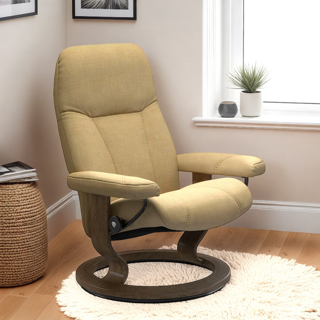 Stressless Consul Chair in Fabric, Classic Base Haskins Furniture
