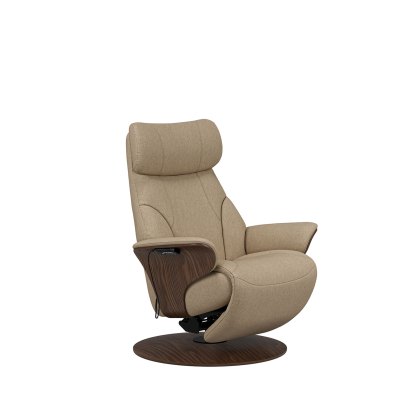 Stressless Adam Wood Chair In Fabric, With Power Disc Base