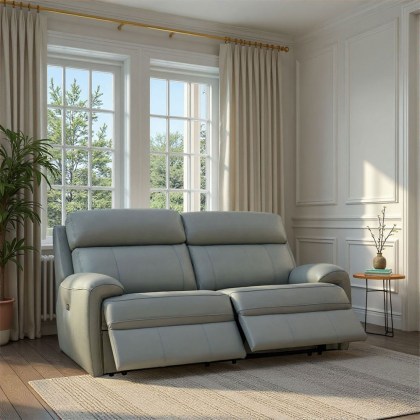 G Plan Hardy 3 Seater Power Recliner Sofa Head Rest and Lumbar In Leather