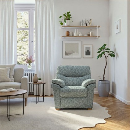 G Plan Seattle Chair with Show Wood in Fabric