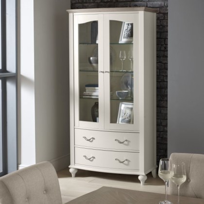 Montreux Washed Oak and Soft Grey Display Cabinet