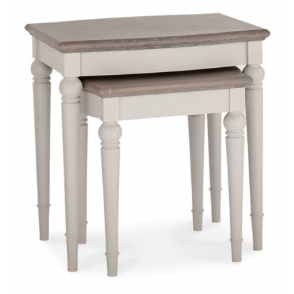 Montreux Washed Oak and Soft Grey Nest Of Lamp Tables Montreux Washed Oak and Soft Grey Nest Of Lamp Tables