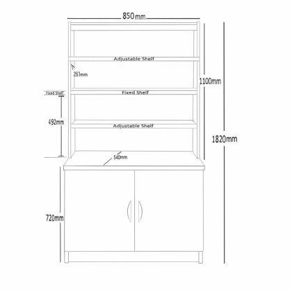 Desk Height Cupboard 850mm Wide With Hutch