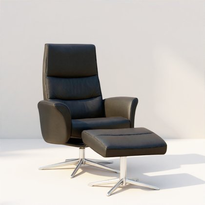 G Plan Riba Manual Reclining Chair Stool In Leather
