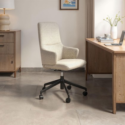 Stressless Mint High Back Home Office Chair With Arms in Fabric