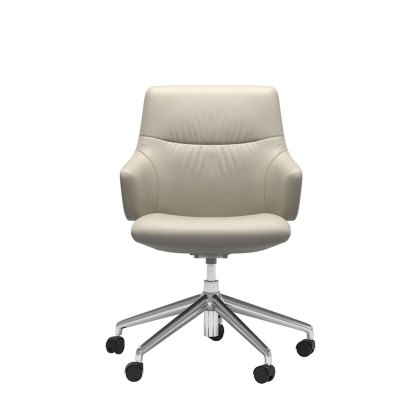 Stressless Mint Low Back Home Office Chair With Arms in Leather