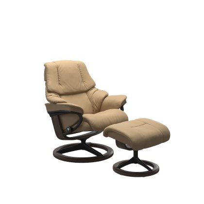 Stressless Reno Chair in Paloma Leather, Signature Base with Footstool Stressless Reno Chair in Paloma Leather, Signature Base with Footstool