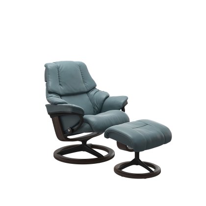 Stressless Reno Chair in Paloma Leather, Signature Base with Footstool Stressless Reno Chair in Paloma Leather, Signature Base with Footstool