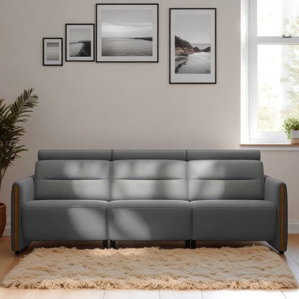 Stressless Emily 3 Seater Sofa with Wood Arms in Leather