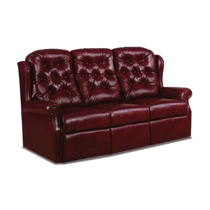 Woburn Split Fixed 3 Seater Sofa in Leather