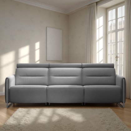 Stressless Emily 3 Seater Sofa with Steel Arms in Leather