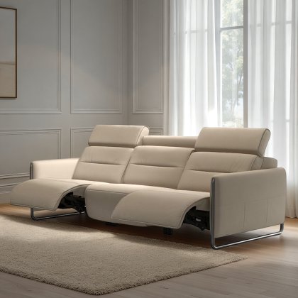 Stressless Emily 3 Seater Power Recliner with Steel Arms in Leather Stressless Emily 3 Seater Power Recliner with Steel Arms in Leather