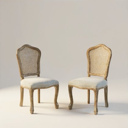 Camilla Set Of 2 Rattan Back Dining Chairs