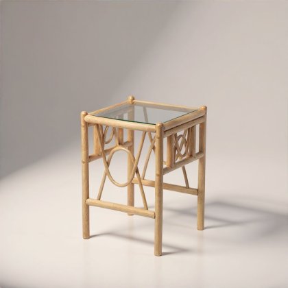 Bali Lamp Table & Glass
