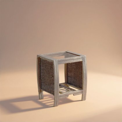 Turin Lamp Table & Glass