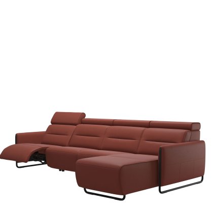 Stressless Emily 3 Seater, Power Left, Medium Longseat Right, with Steel Arms in Leather