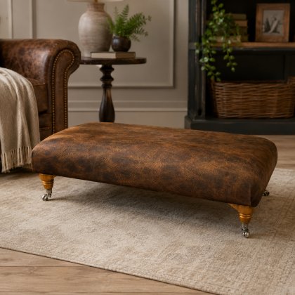 Winchester Footstool in Leather Winchester Footstool in Leather