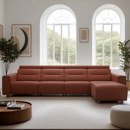Stressless Emily 3 Seater, Power Right, Medium Longseat Left, with Wide Arms in Leather