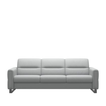 Stressless Fiona 3 Seater Sofa with Steel Arms in Leather Stressless Fiona 3 Seater Sofa with Steel Arms in Leather