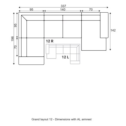 Grafu Grand Modular Sofa - Layout 12 Grafu Grand Modular Sofa - Layout 12