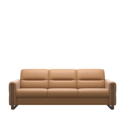 Stressless Fiona 3 Seater Sofa with Wood Arms in Leather Stressless Fiona 3 Seater Sofa with Wood Arms in Leather