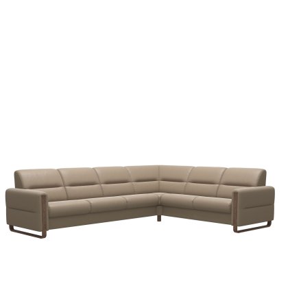 Stressless Fiona Corner Group, 3 Seats LHF, 2 Seats RHF, with Wood Arms in Leather
