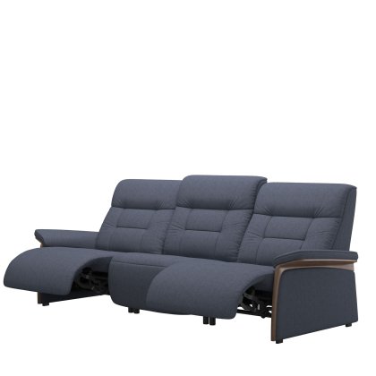 Stressless Mary 3 Seater Power Recliner with Wood Arms in Fabric Stressless Mary 3 Seater Power Recliner with Wood Arms in Fabric