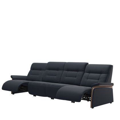 Stressless Mary 4 Seater Power Recliner with Wood Arms in Leather Stressless Mary 4 Seater Power Recliner with Wood Arms in Leather