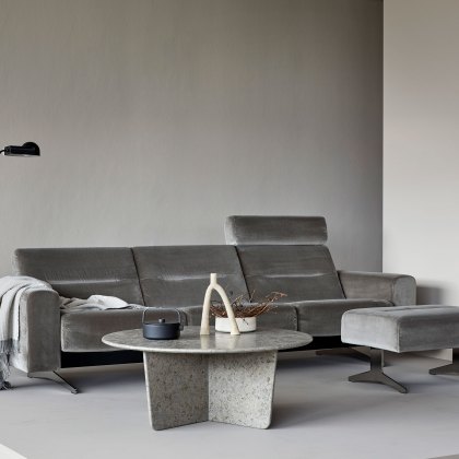 Stressless Stella 3 Seater Sofa with Upholstered Arms in Fabric Stressless Stella 3 Seater Sofa with Upholstered Arms in Fabric