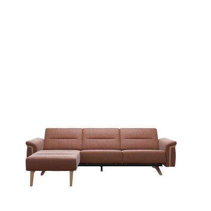 Stressless Stella 2 Seater with Medium Longseat LHF, with Wood Arms in Leather Stressless Stella 2 Seater with Medium Longseat LHF, with Wood Arms in Leather