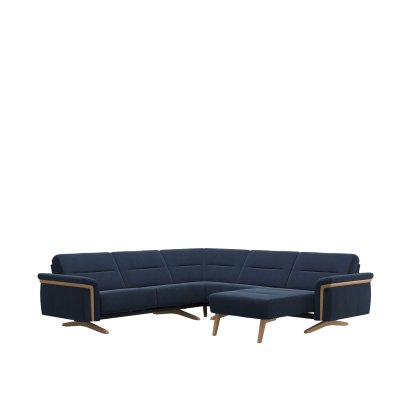 Stressless Stella Corner Group, 2 Seats LHF, 1 Seat with Medium Longseat RHF, with Wood Arms in Fabr Stressless Stella Corner Group, 2 Seats LHF, 1 Seat with Medium Longseat RHF, with Wood Arms in Fabr