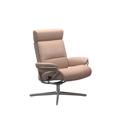 Stressless Tokyo Chair with Adjustable Headrest in Fabric, Urban Cross Base